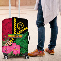 Vanuatu Flag Hibiscus Polynesian Pattern Luggage Cover