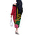 Vanuatu Flag Hibiscus Polynesian Pattern Off The Shoulder Long Sleeve Dress