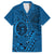 Hawaii Monk Seal and Dolphin Hawaiian Shirt Polynesian Kakau Pattern Blue