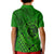 Hawaii Monk Seal and Dolphin Kid Polo Shirt Polynesian Kakau Pattern Green