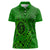 Hawaii Monk Seal and Dolphin Women Polo Shirt Polynesian Kakau Pattern Green