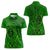 Hawaii Monk Seal and Dolphin Women Polo Shirt Polynesian Kakau Pattern Green