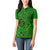 Hawaii Monk Seal and Dolphin Women Polo Shirt Polynesian Kakau Pattern Green