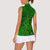 Hawaii Monk Seal and Dolphin Women Sleeveless Polo Shirt Polynesian Kakau Pattern Green
