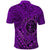 Hawaii Monk Seal and Dolphin Polo Shirt Polynesian Kakau Pattern Purple