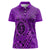 Hawaii Monk Seal and Dolphin Women Polo Shirt Polynesian Kakau Pattern Purple