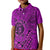 Hawaii Monk Seal and Dolphin Kid Polo Shirt Polynesian Kakau Pattern Pink