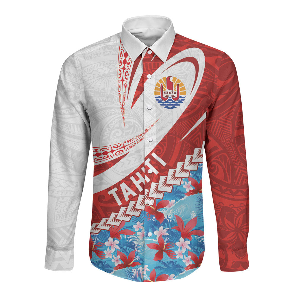Personalized Tahiti Surfing 2026 Long Sleeve Button Shirt Marquesan Tattoo-Sporty Style LT03 Unisex Multicolor - Polynesian Pride