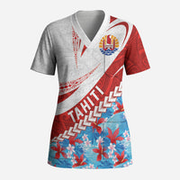 Personalized Tahiti Surfing 2026 Scrub Top Marquesan Tattoo-Sporty Style LT03 Adult Multicolor - Polynesian Pride