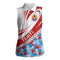 Personalized Tahiti Surfing 2026 Women Sleeveless Polo Shirt Marquesan Tattoo-Sporty Style LT03 Female Multicolor - Polynesian Pride
