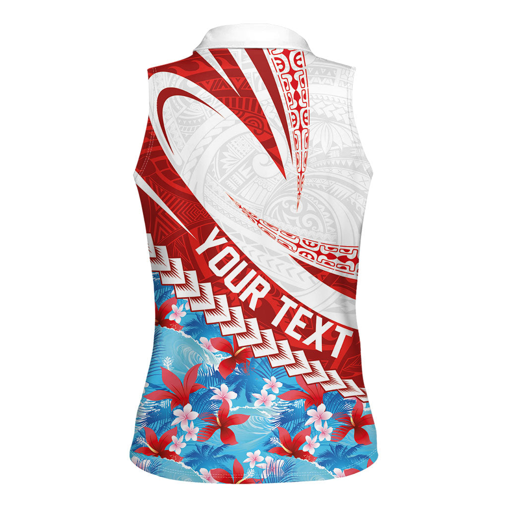 Personalized Tahiti Surfing 2026 Women Sleeveless Polo Shirt Marquesan Tattoo-Sporty Style LT03 - Polynesian Pride