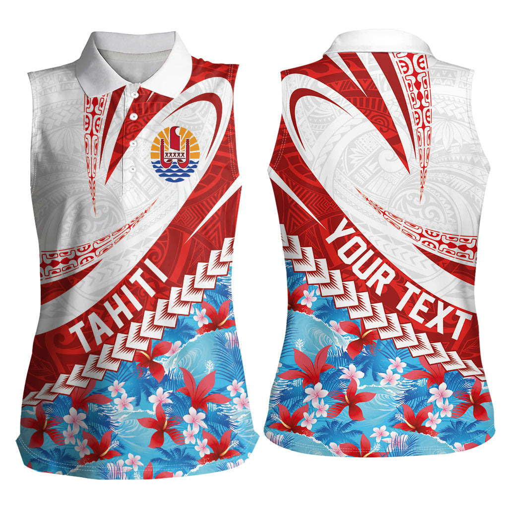Personalized Tahiti Surfing 2026 Women Sleeveless Polo Shirt Marquesan Tattoo-Sporty Style LT03 - Polynesian Pride