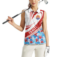 Personalized Tahiti Surfing 2026 Women Sleeveless Polo Shirt Marquesan Tattoo-Sporty Style LT03 - Polynesian Pride