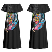 Hawaii Pineapple Surfing Couples Matching Off Shoulder Maxi Dress and Hawaiian Shirt It's in My DNA - Kakau and Polynesian Pattern LT03 - Polynesian Pride