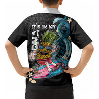 Hawaii Pineapple Surfing Kid Hawaiian Shirt It's in My DNA - Kakau and Polynesian Pattern LT03 - Polynesian Pride