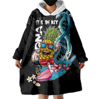 Hawaii Pineapple Surfing Wearable Blanket Hoodie It's in My DNA - Kakau and Polynesian Pattern LT03 - Polynesian Pride