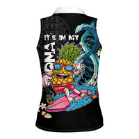 Hawaii Pineapple Surfing Women Sleeveless Polo Shirt It's in My DNA - Kakau and Polynesian Pattern LT03 - Polynesian Pride
