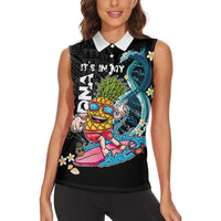 Hawaii Pineapple Surfing Women Sleeveless Polo Shirt It's in My DNA - Kakau and Polynesian Pattern LT03 - Polynesian Pride