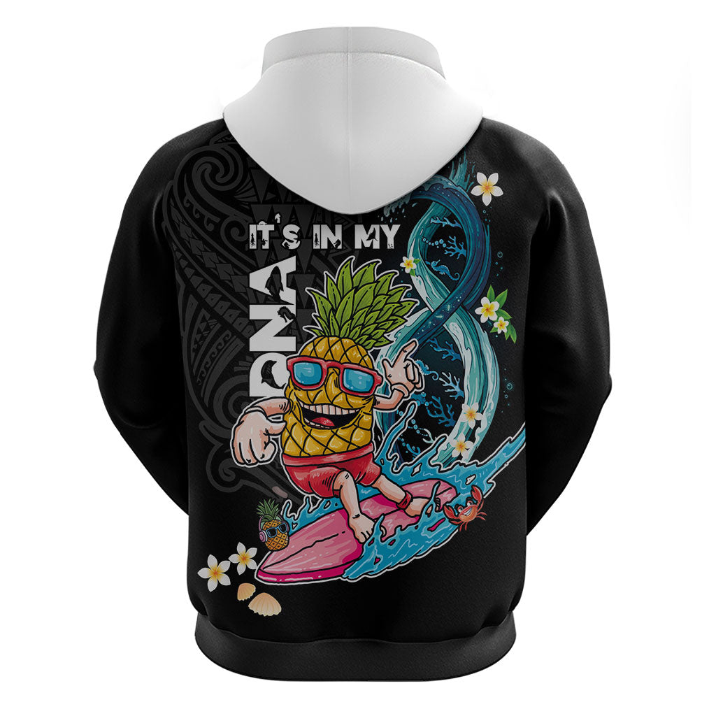 Hawaii Pineapple Surfing Zip Hoodie It's in My DNA - Kakau and Polynesian Pattern LT03 - Polynesian Pride