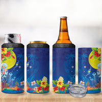 Palau 4 in 1 Can Cooler Tumbler Jellyfish with Coral Reefs Ocean Vibe and Tapa Pattern LT03 - Polynesian Pride