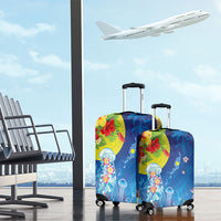 Palau Luggage Cover Jellyfish with Coral Reefs Ocean Vibe and Tapa Pattern LT03 - Polynesian Pride