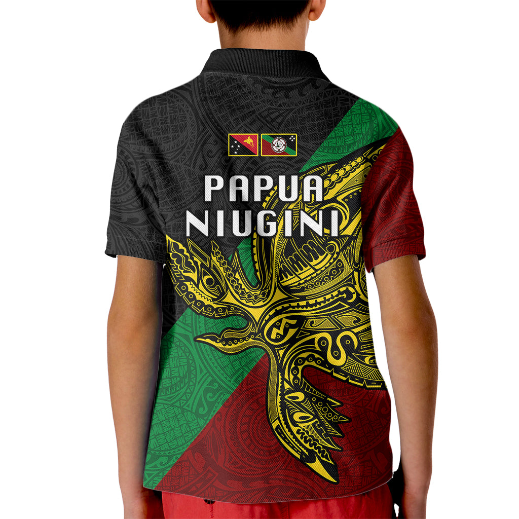 Papua New Guinea East New Britain Province Kid Polo Shirt PNG Birds Of Paradise Polynesian Arty Style LT03 - Polynesian Pride