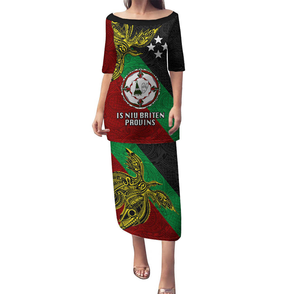 Papua New Guinea East New Britain Province Puletasi PNG Birds Of Paradise Polynesian Arty Style LT03 Long Dress Green - Polynesian Pride