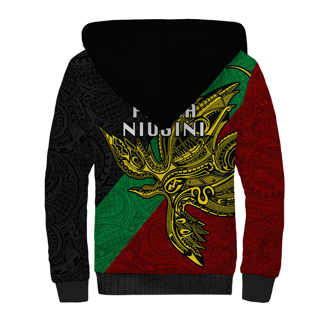 Papua New Guinea East New Britain Province Sherpa Hoodie PNG Birds Of Paradise Polynesian Arty Style LT03 - Polynesian Pride