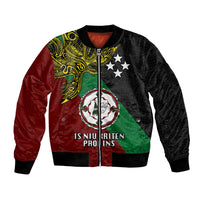 Custom Papua New Guinea East New Britain Province Bomber Jacket PNG Birds Of Paradise Polynesian Arty Style LT03 Unisex Green - Polynesian Pride