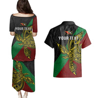 Custom Papua New Guinea East New Britain Province Couples Matching Puletasi Dress and Hawaiian Shirt PNG Birds Of Paradise Polynesian Arty Style LT03 - Polynesian Pride