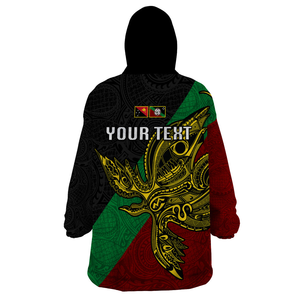 Custom Papua New Guinea East New Britain Province Wearable Blanket Hoodie PNG Birds Of Paradise Polynesian Arty Style LT03 - Polynesian Pride
