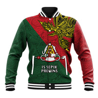 Papua New Guinea East Sepik Province Baseball Jacket PNG Birds Of Paradise Polynesian Arty Style LT03 Unisex Green - Polynesian Pride