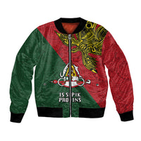 Papua New Guinea East Sepik Province Bomber Jacket PNG Birds Of Paradise Polynesian Arty Style LT03 Unisex Green - Polynesian Pride
