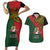 Papua New Guinea East Sepik Province Couples Matching Short Sleeve Bodycon Dress and Hawaiian Shirt PNG Birds Of Paradise Polynesian Arty Style LT03 Green - Polynesian Pride