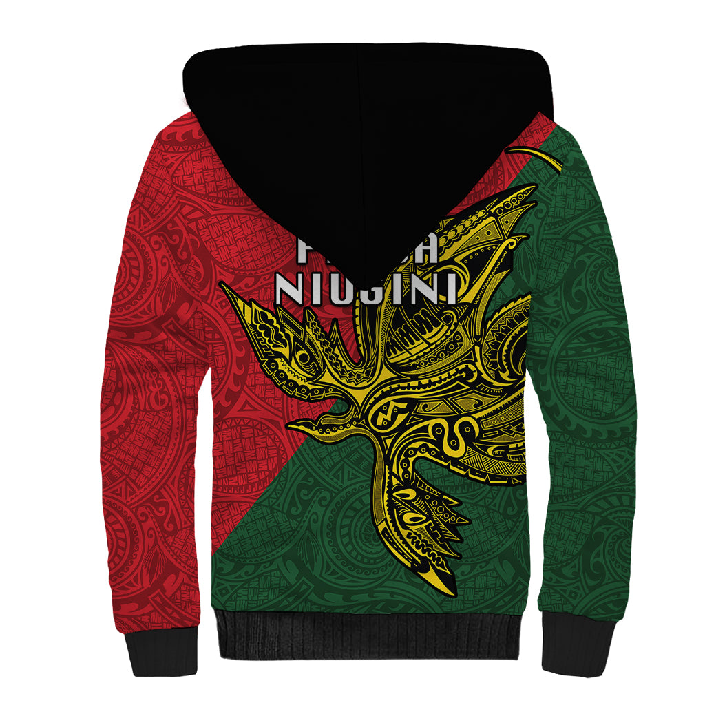 Papua New Guinea East Sepik Province Sherpa Hoodie PNG Birds Of Paradise Polynesian Arty Style LT03 - Polynesian Pride