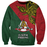 Papua New Guinea East Sepik Province Sweatshirt PNG Birds Of Paradise Polynesian Arty Style LT03 Unisex Green - Polynesian Pride