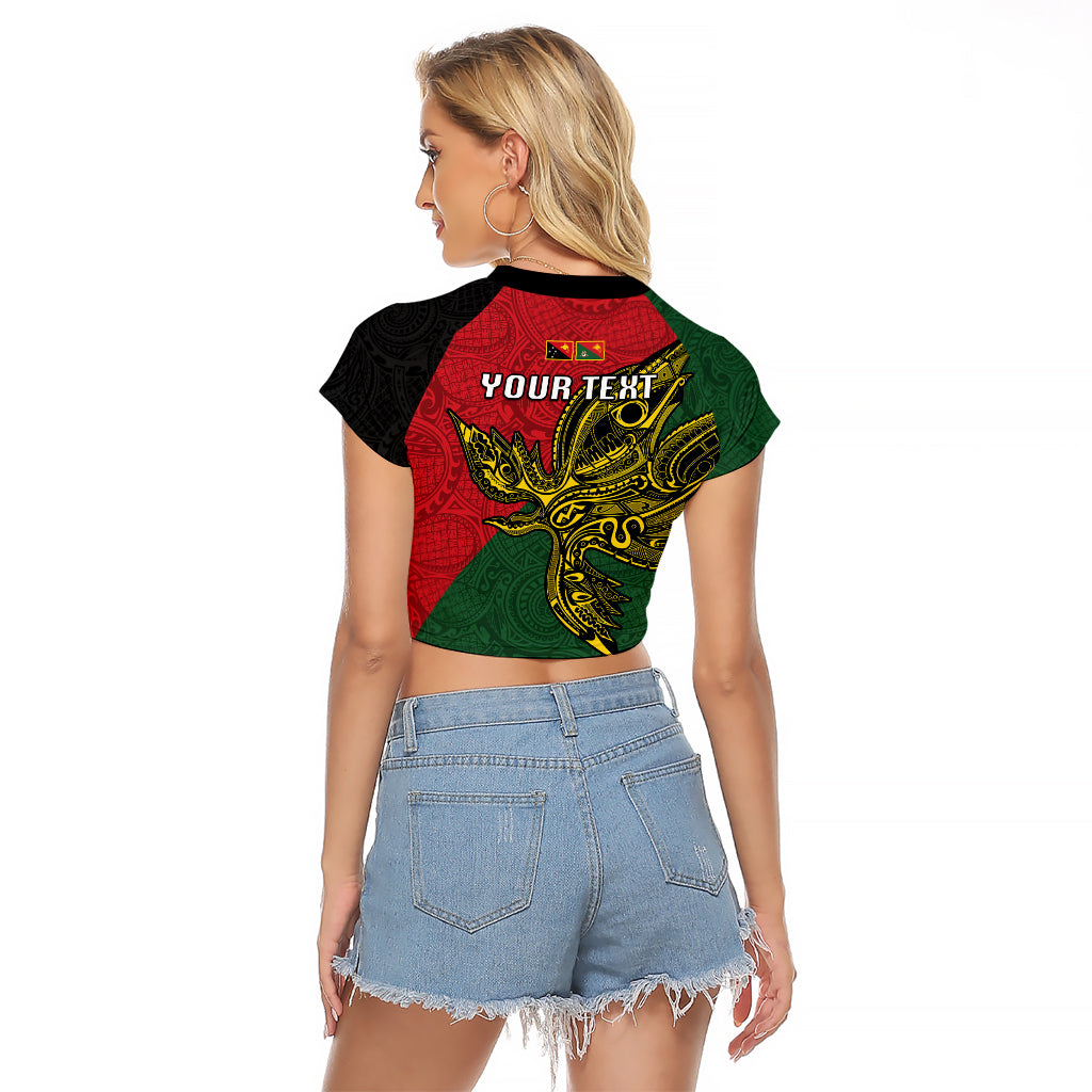 Custom Papua New Guinea East Sepik Province Raglan Cropped T Shirt PNG Birds Of Paradise Polynesian Arty Style LT03 - Polynesian Pride