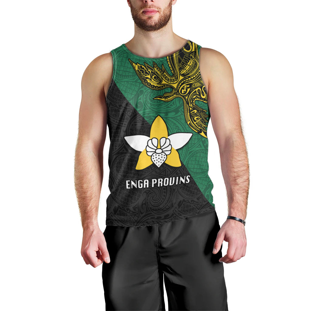 Papua New Guinea Enga Province Men Tank Top PNG Birds Of Paradise Polynesian Arty Style LT03 - Polynesian Pride