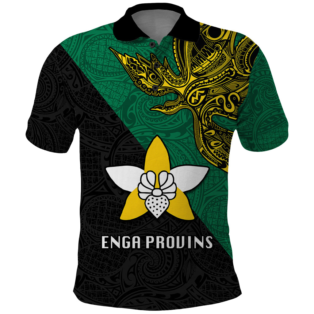 Papua New Guinea Enga Province Polo Shirt PNG Birds Of Paradise Polynesian Arty Style LT03 Green - Polynesian Pride