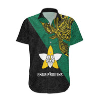 Custom Papua New Guinea Enga Province Hawaiian Shirt PNG Birds Of Paradise Polynesian Arty Style LT03 Green - Polynesian Pride