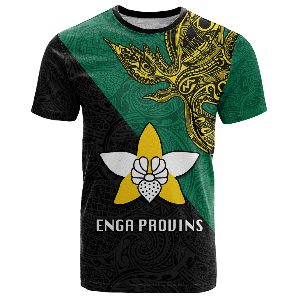 Custom Papua New Guinea Enga Province T Shirt PNG Birds Of Paradise Polynesian Arty Style LT03 Green - Polynesian Pride