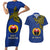 Papua New Guinea Gulf Province Couples Matching Short Sleeve Bodycon Dress and Hawaiian Shirt PNG Birds Of Paradise Polynesian Arty Style LT03 Blue - Polynesian Pride