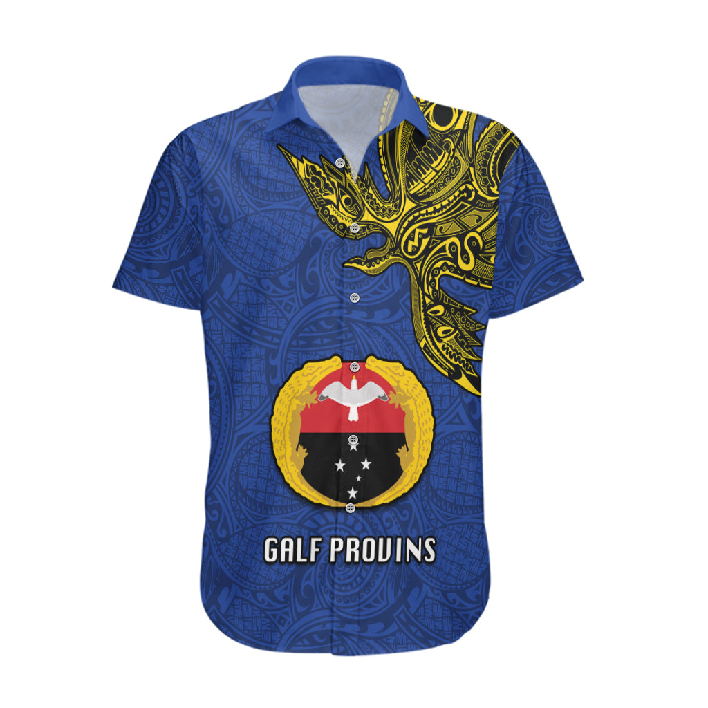 Papua New Guinea Gulf Province Hawaiian Shirt PNG Birds Of Paradise Polynesian Arty Style LT03 Blue - Polynesian Pride