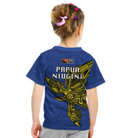 Papua New Guinea Gulf Province Kid T Shirt PNG Birds Of Paradise Polynesian Arty Style LT03 - Polynesian Pride