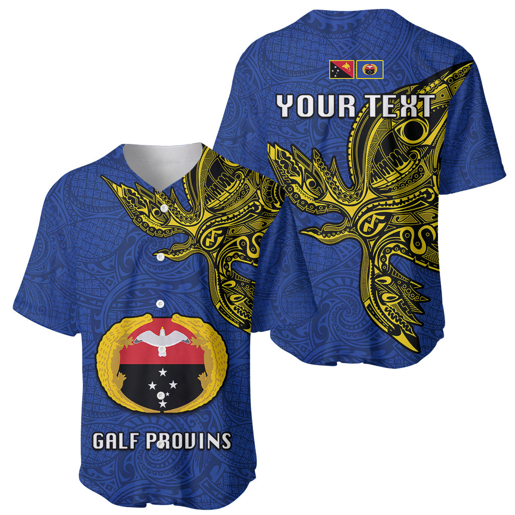 Custom Papua New Guinea Gulf Province Baseball Jersey PNG Birds Of Paradise Polynesian Arty Style LT03 - Polynesian Pride