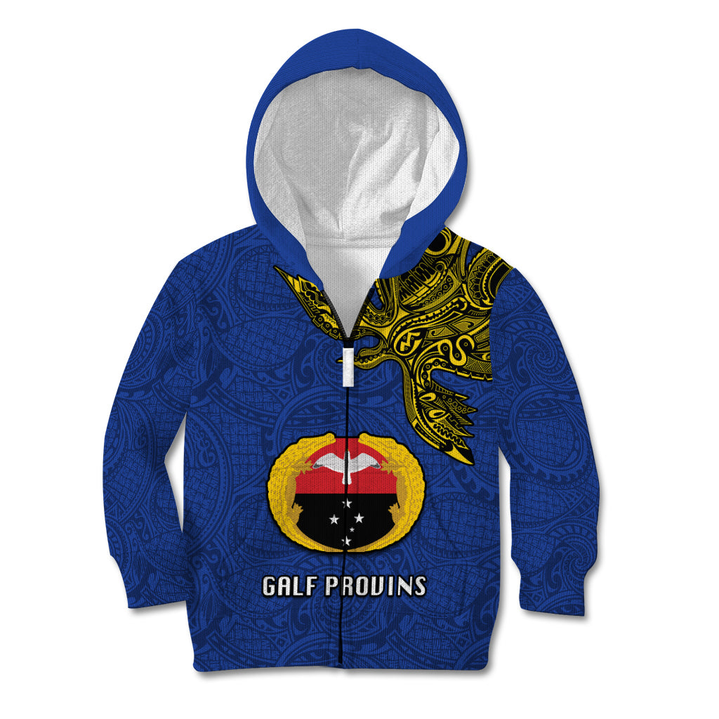Custom Papua New Guinea Gulf Province Kid Hoodie PNG Birds Of Paradise Polynesian Arty Style LT03 - Polynesian Pride