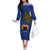 Custom Papua New Guinea Gulf Province Off The Shoulder Long Sleeve Dress PNG Birds Of Paradise Polynesian Arty Style LT03 Women Blue - Polynesian Pride