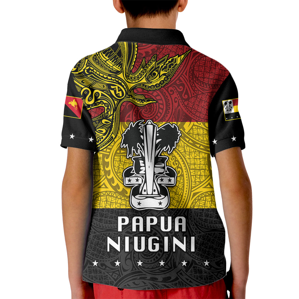 Papua New Guinea Madang Province Kid Polo Shirt PNG Birds Of Paradise Polynesian Arty Style LT03 - Polynesian Pride