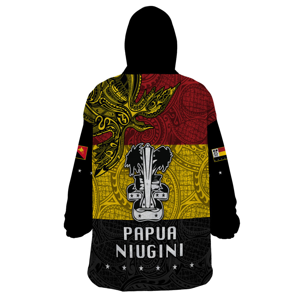 Papua New Guinea Madang Province Wearable Blanket Hoodie PNG Birds Of Paradise Polynesian Arty Style LT03 - Polynesian Pride