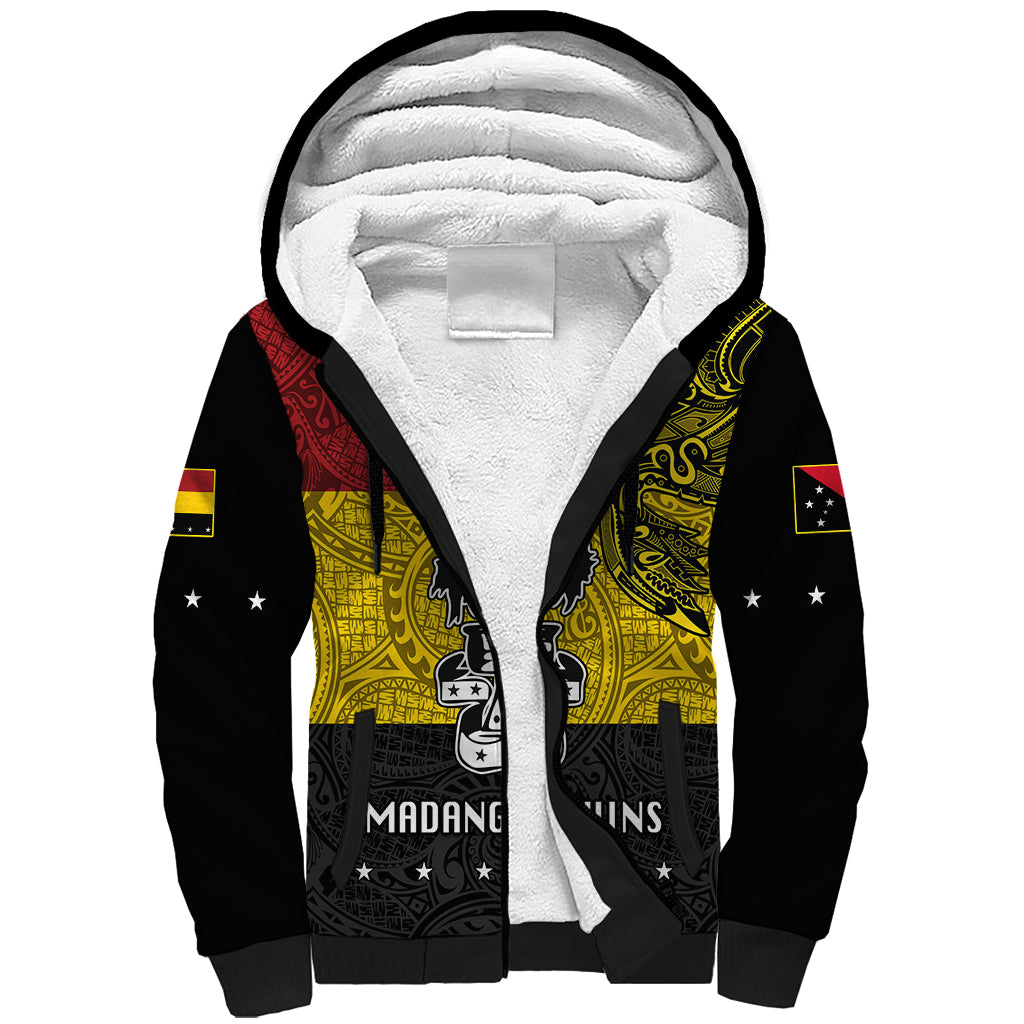 Custom Papua New Guinea Madang Province Sherpa Hoodie PNG Birds Of Paradise Polynesian Arty Style LT03 Unisex Yellow - Polynesian Pride